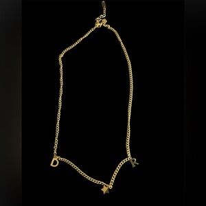 Vintage Gold Tone Initial Dainty Necklace